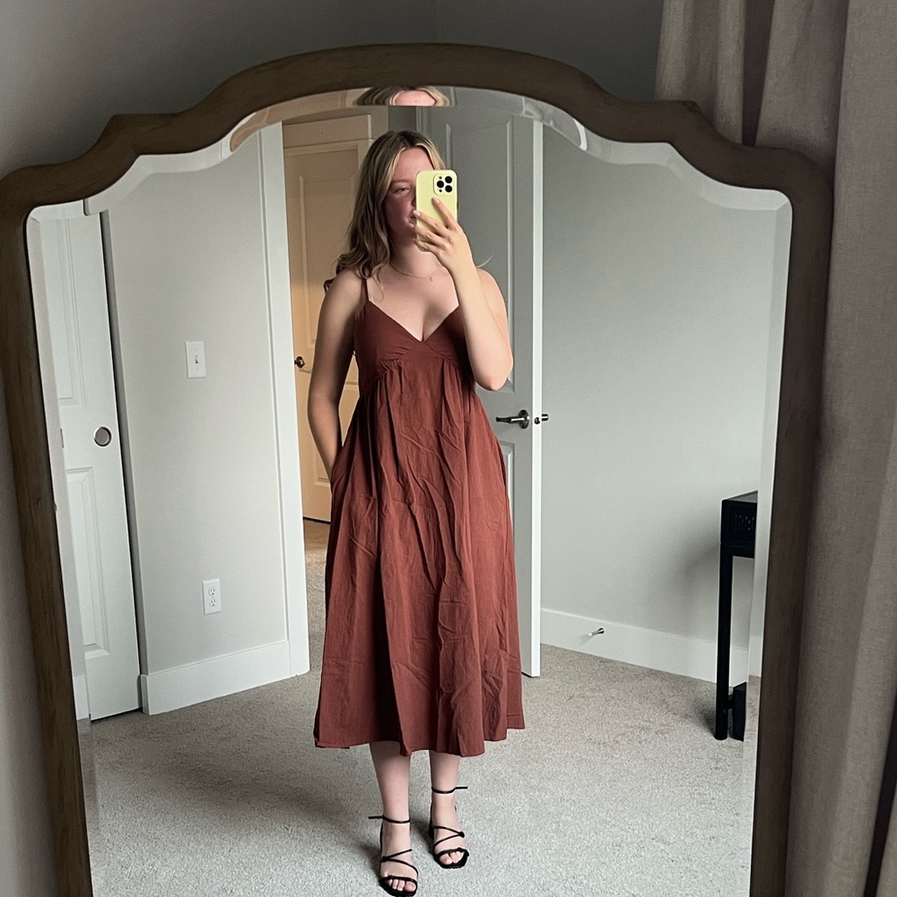 Brown Midi Summer Dress